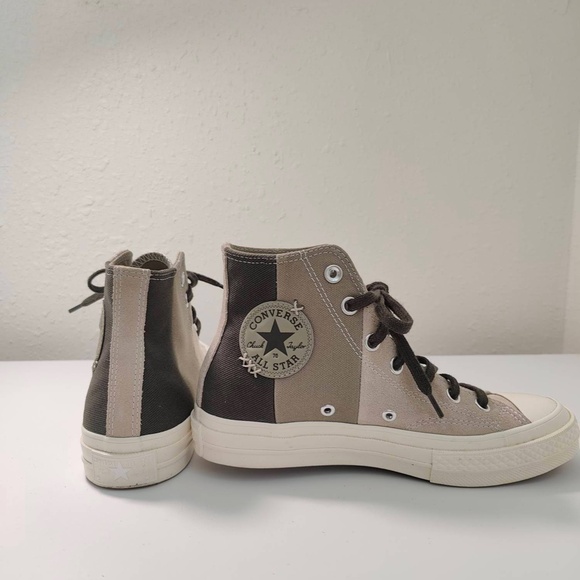 Converse Beige & Khaki Chuck 70 Patchwork Suede High Top Sneaker - Picture 2 of 10